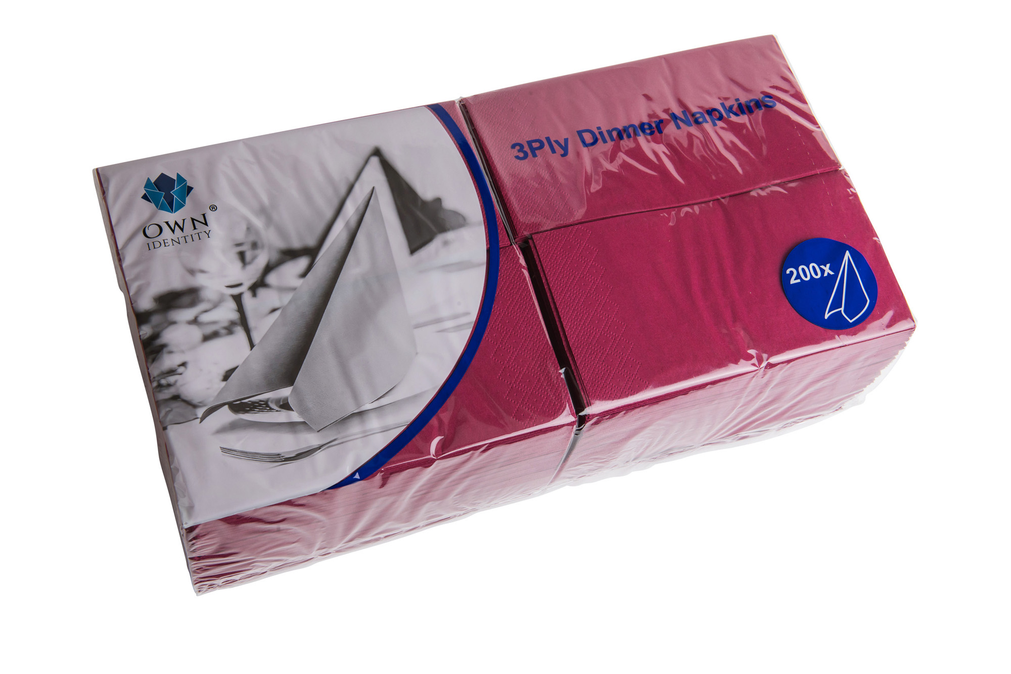 40cm X 40cm 3ply 8 Fold Burgundy Napkins