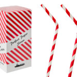 6mm x 8.25 inch red & white Bendy paper straws