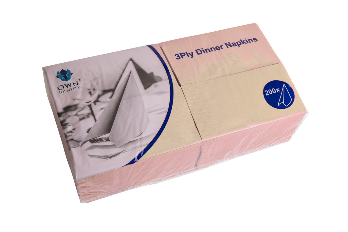 40cm X 40cm 3ply 8 Fold Natural Napkins