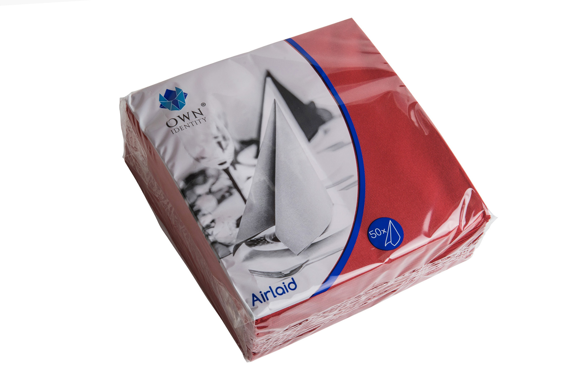 40cm Burgundy 4 Fold Airlaid Napkins