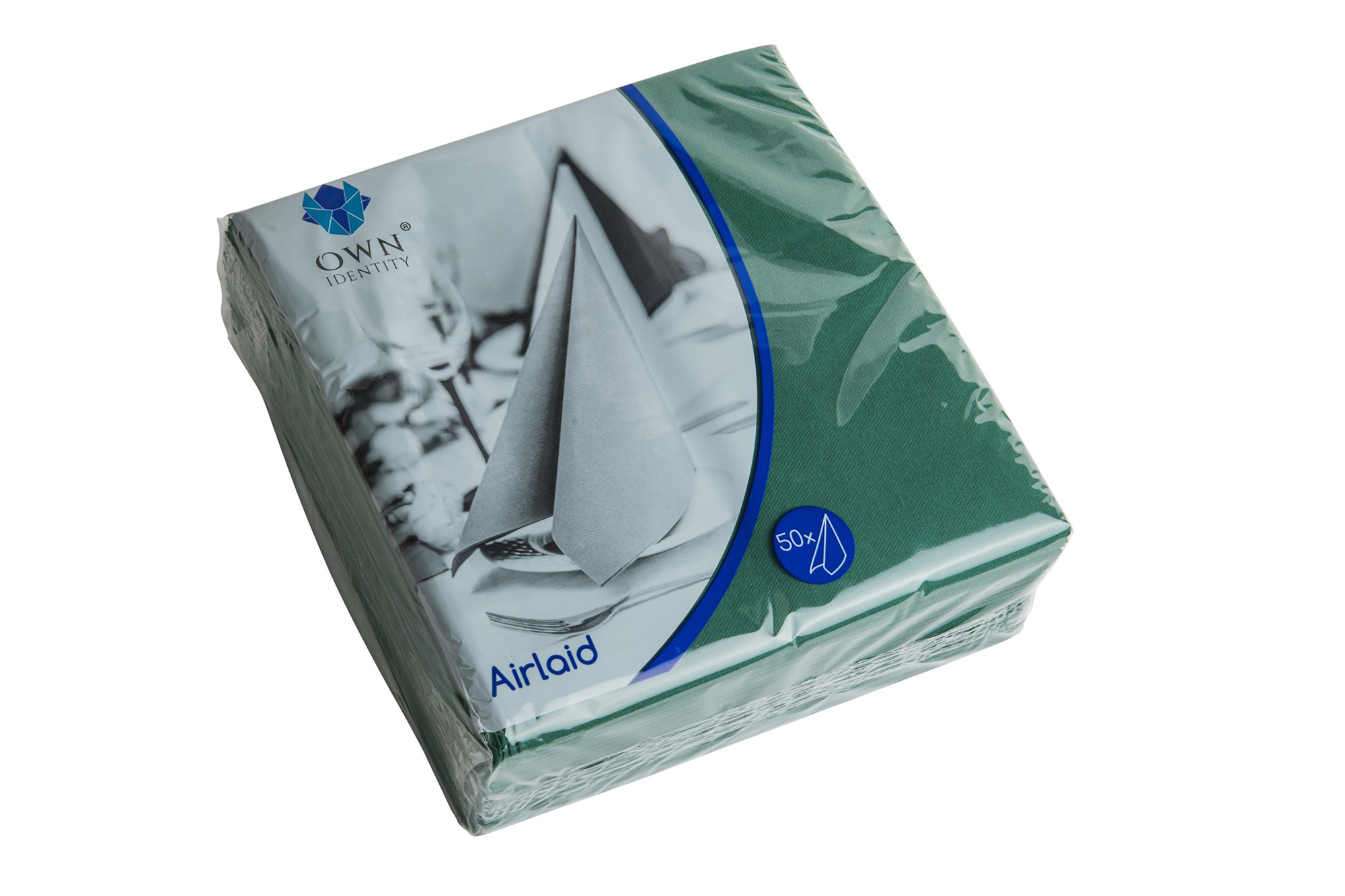 40cm Dark Green 4 Fold Airlaid Napkins