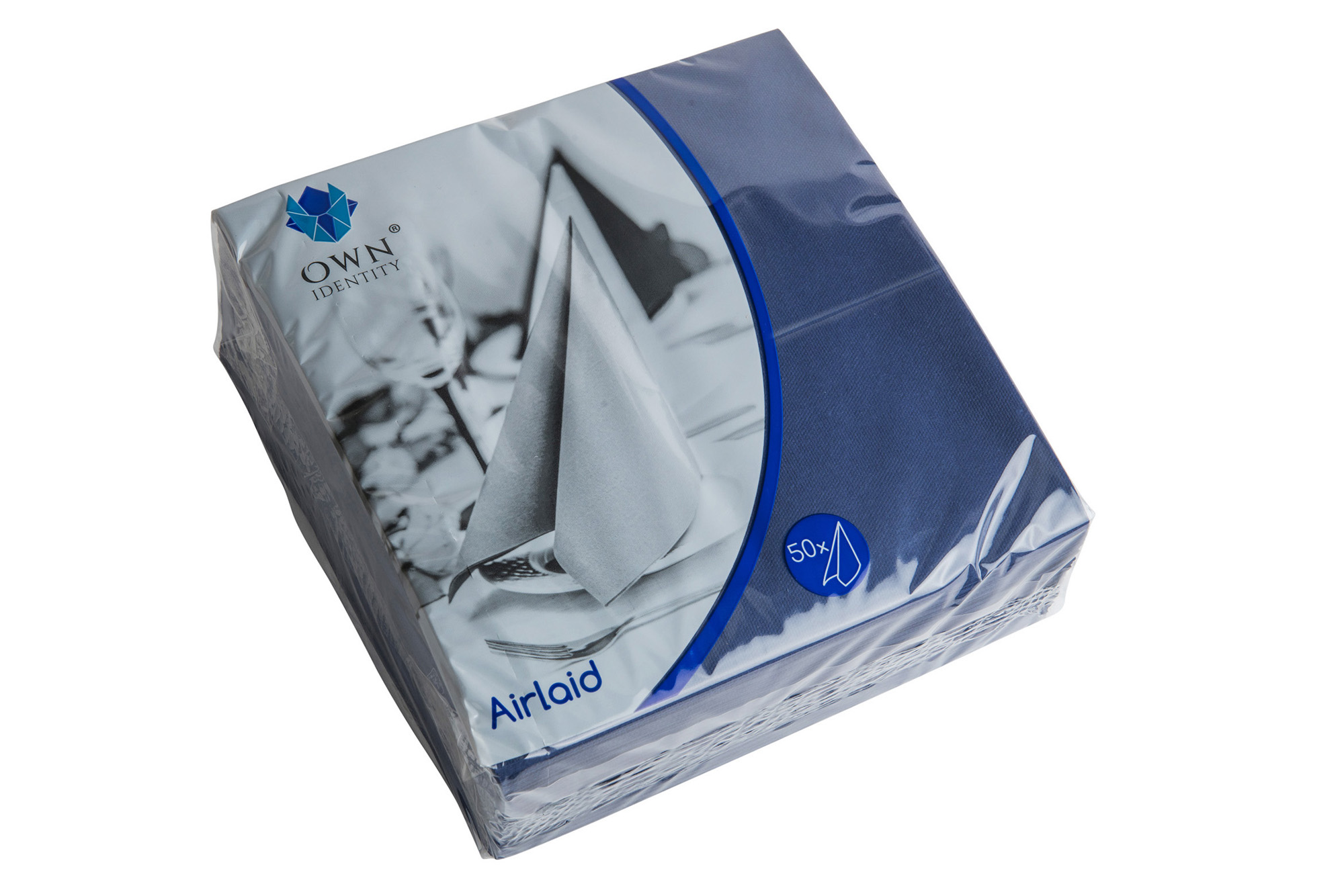 40cm Dark Blue 8 Fold Airlaid Napkins
