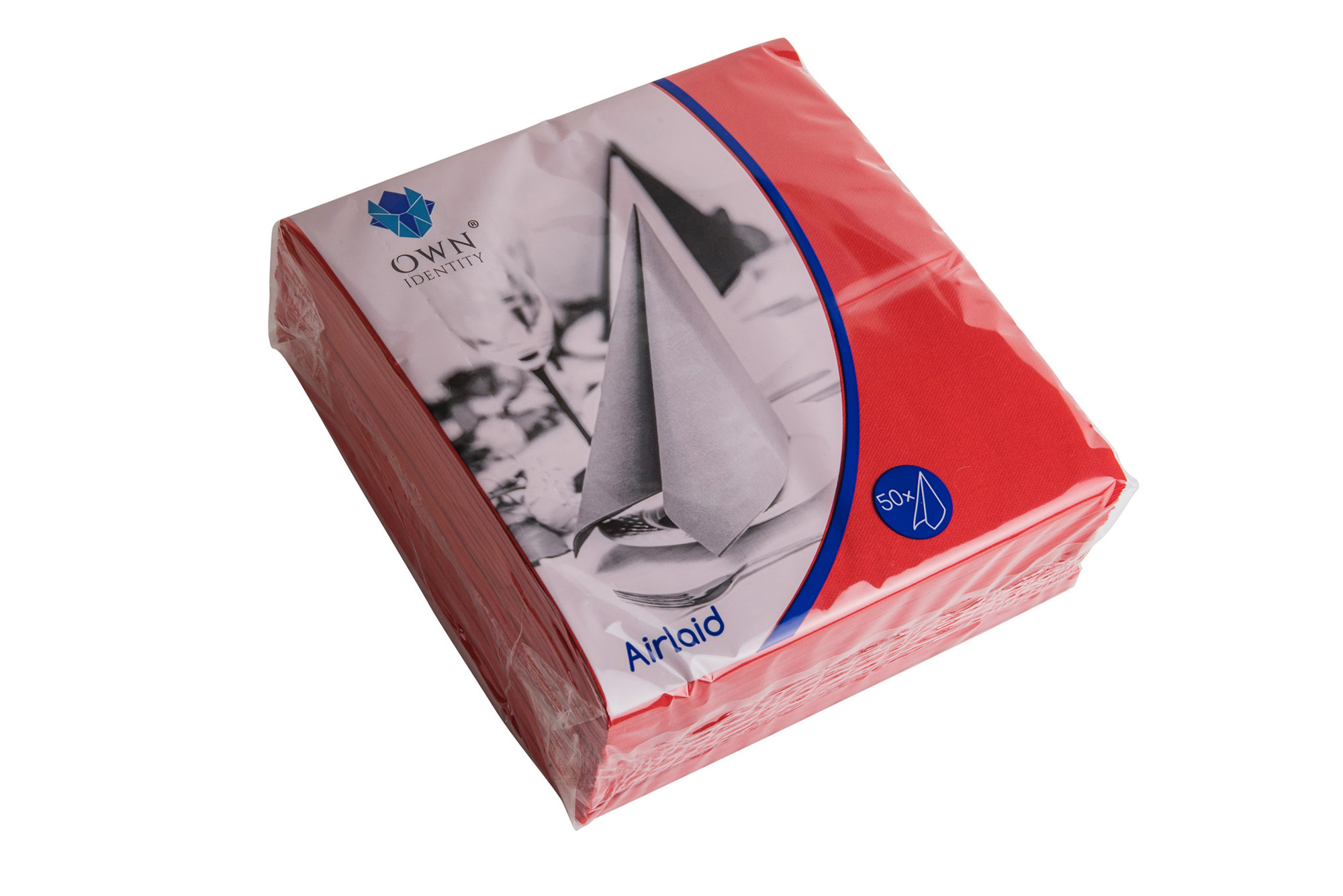 40cm Red 8 Fold Airlaid Napkins