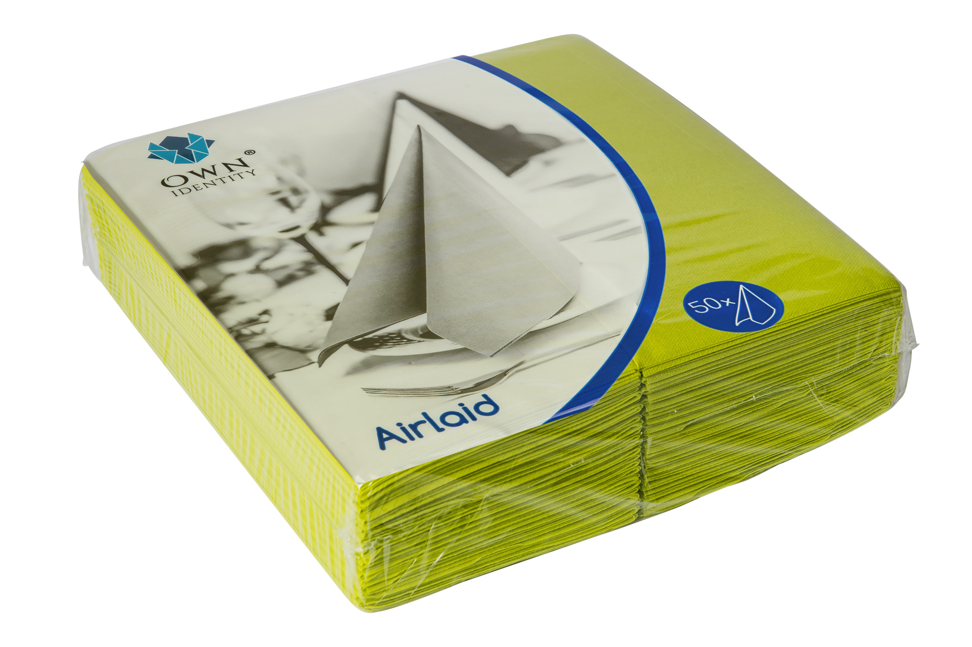 40cm Kiwi Lime Green 8 Fold Airlaid Napkins