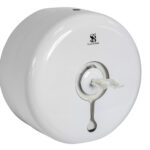 White Plastic Centre Pull Toilet Roll Dispenser