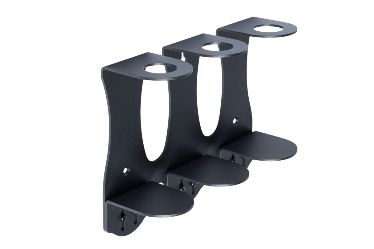 Syson & Ball Luxury Triple Bottle Black Stainless Steel Onyx Wall Mounted Bracket