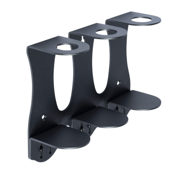 Syson & Ball Luxury Triple Bottle Black Stainless Steel Onyx Wall Mounted Bracket