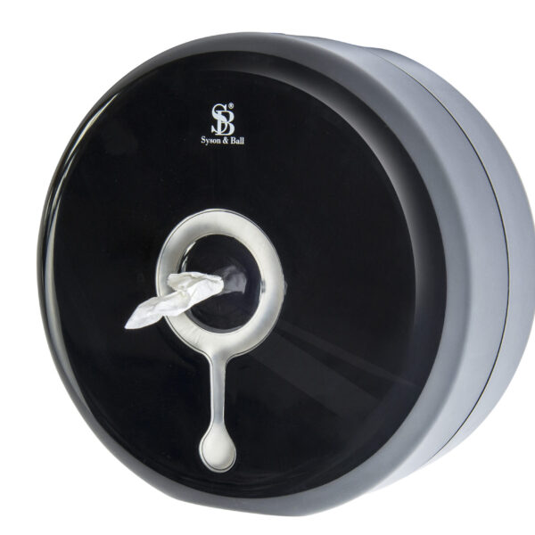 Black Plastic Centre Pull Toilet Roll Dispenser