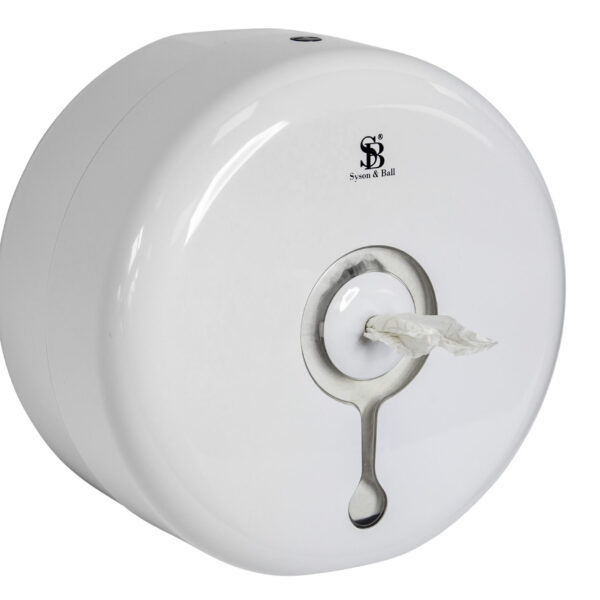 White Plastic Centre Pull Toilet Roll Dispenser
