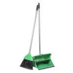 Sparkleit Green Long Handle Dust Pan & Brush Set With Clip