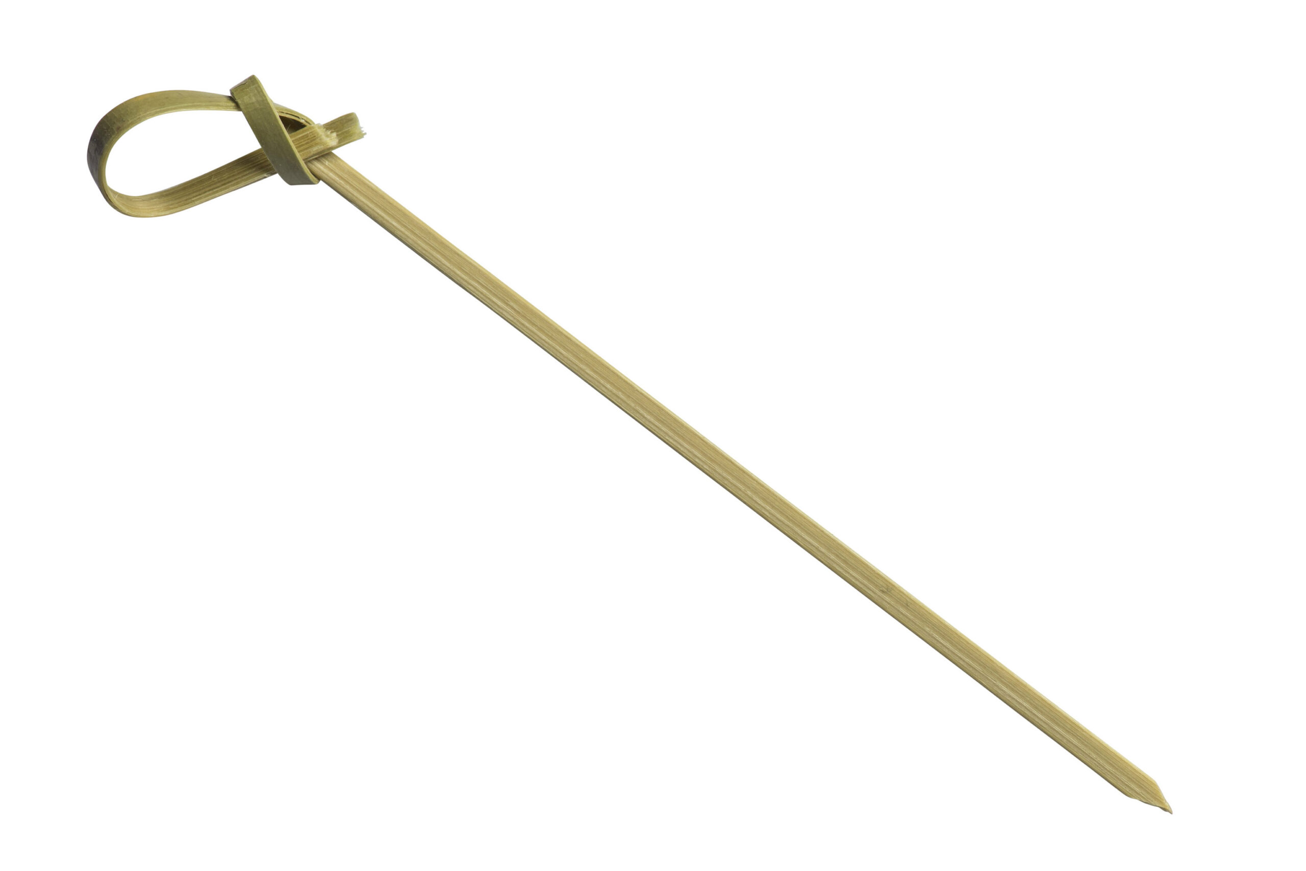 150mm Round Single Pointed Bamboo Knot Looped Skewers