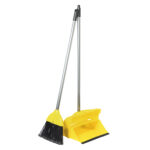 Sparkleit Yellow Long Handle Dust Pan & Brush Set With Clip