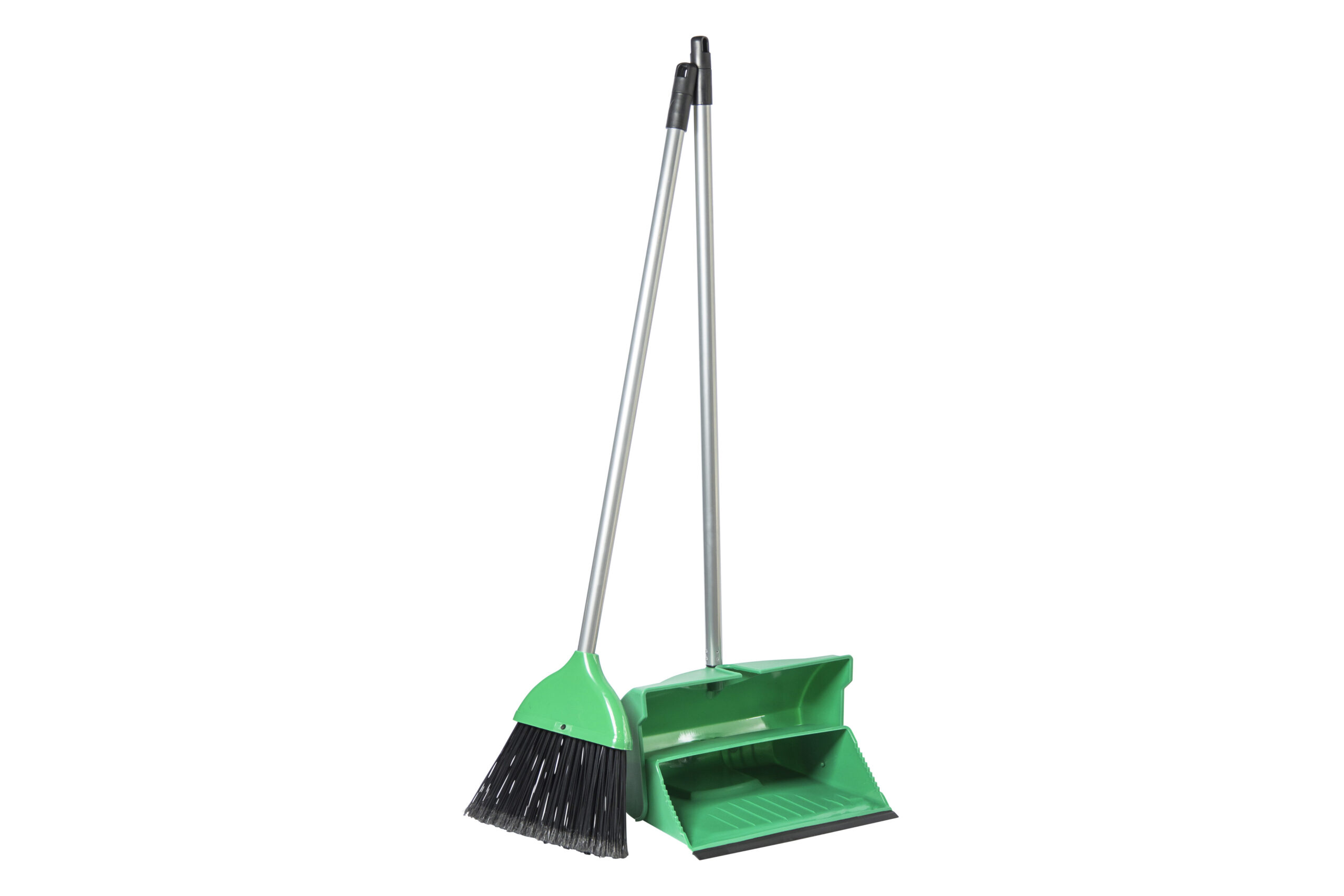 Sparkleit Green Long Handle Dust Pan & Brush Set With Clip