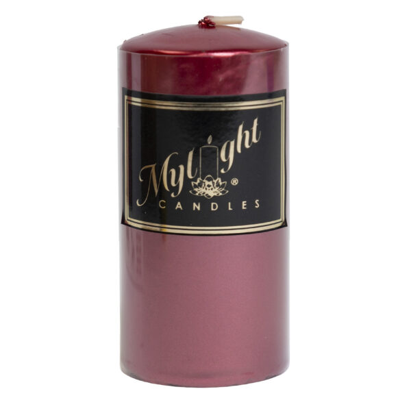 50mm x 100mm Metalic Red Pillar Candles Retail Pack