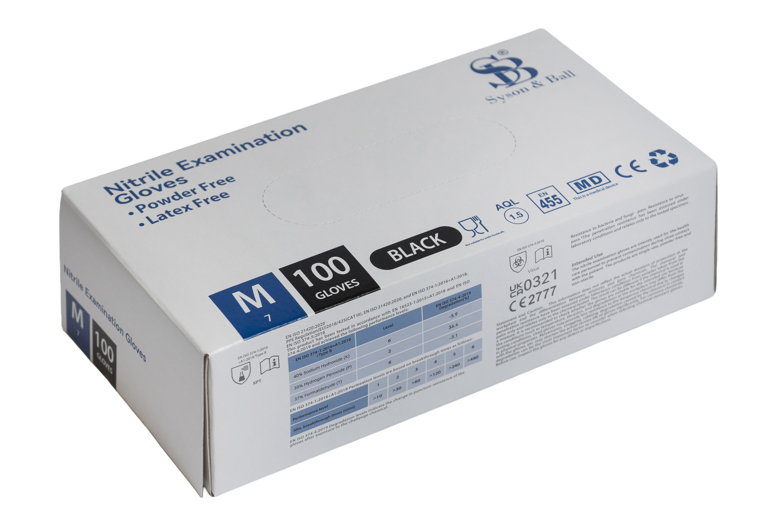 nitrile black pack medium Medium Black Medical Grade Nitrile Examination Gloves