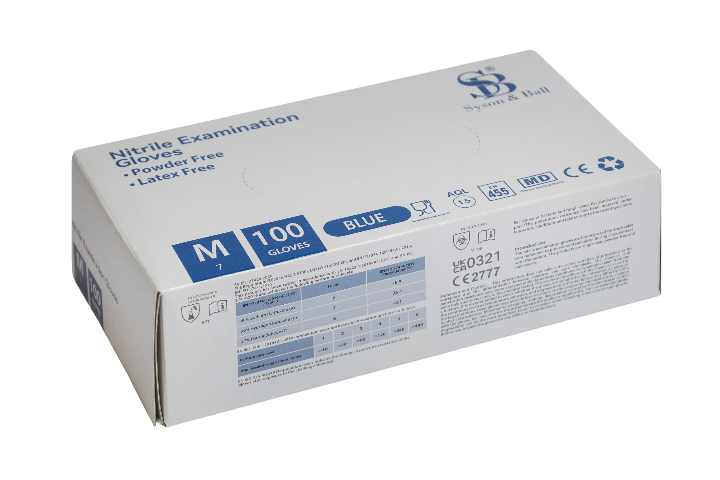 nitrile blue pack medium Medium Blue Medical Grade Nitrile Examination Gloves