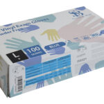 Large Blue Powder Free Medical Grade Examination Vinyl Gloves