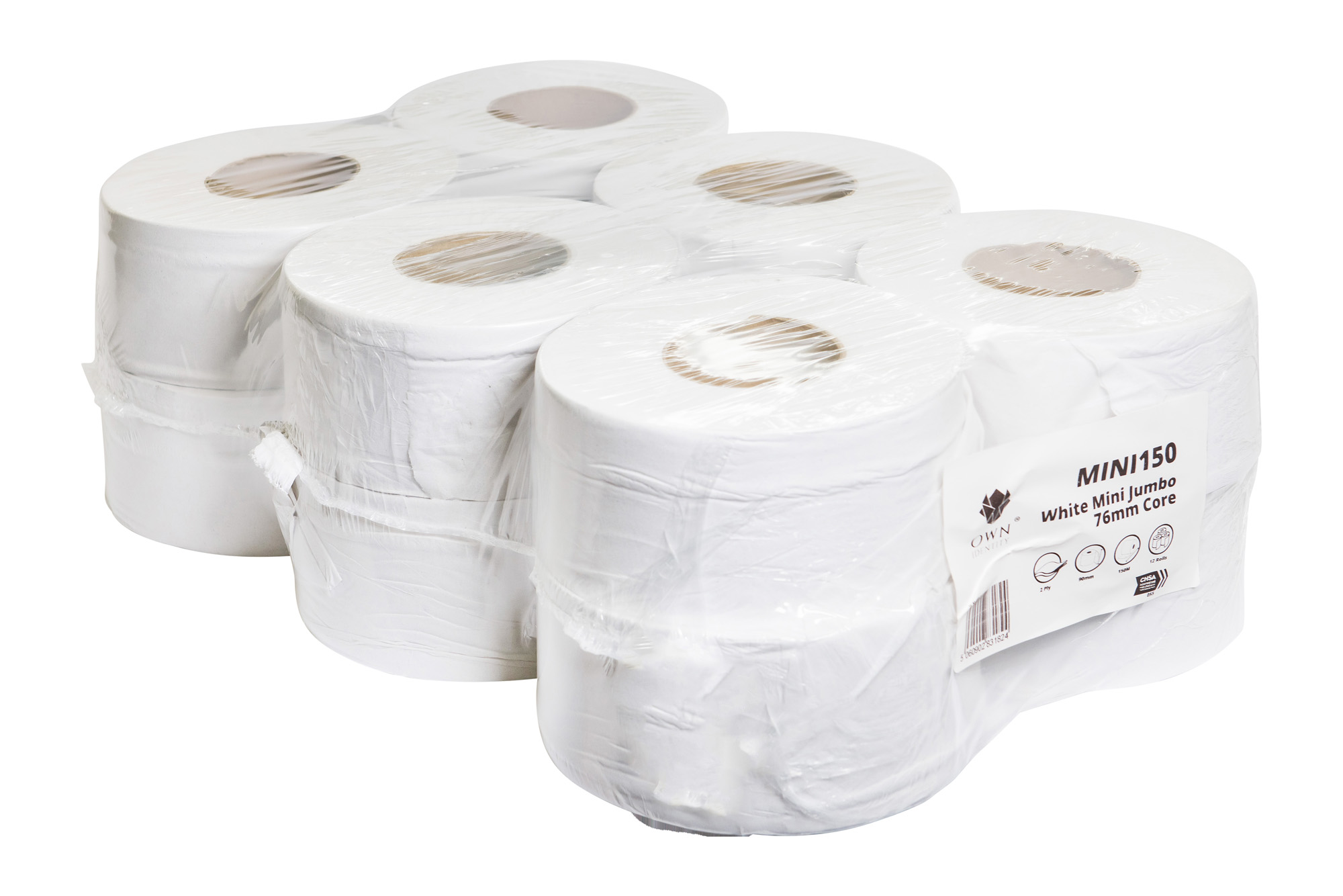 3inch 2PLY Mini Jumbo Toilet Rolls 150 metre