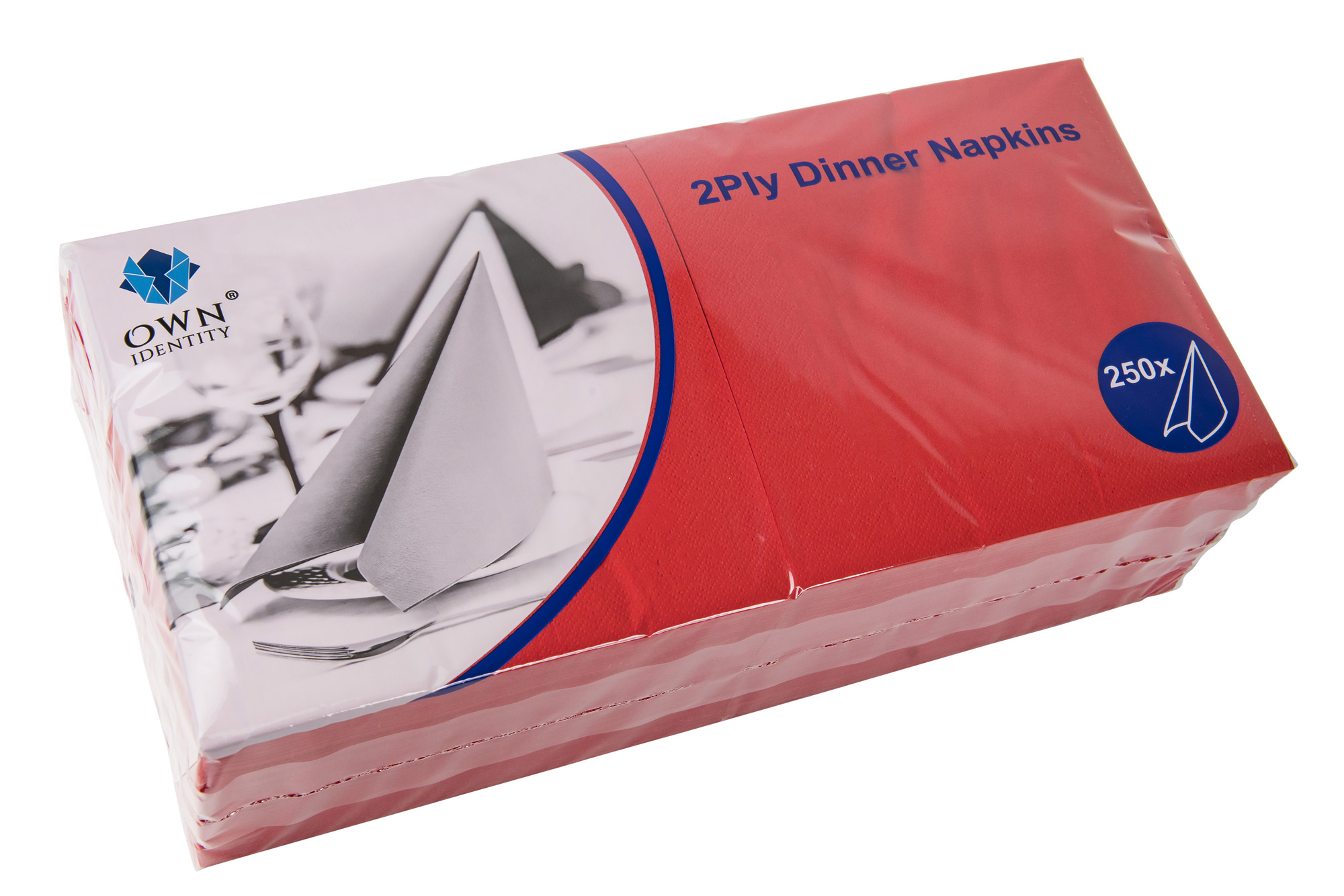 40cm X 40cm 2ply 4 Fold Red Napkins
