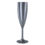 6.6oz Silver Champagne Flute Polycarbonate Glass