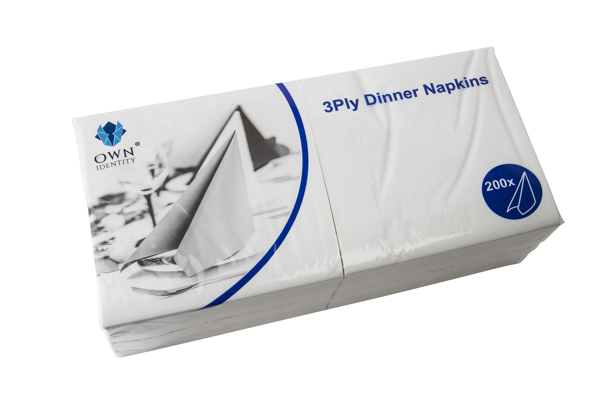 40cm X 40cm 3ply 4 Fold White Napkins