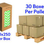8INCH DARK GREEN & WHITE PAPER STRAW 30x40x250s PALLET DEAL